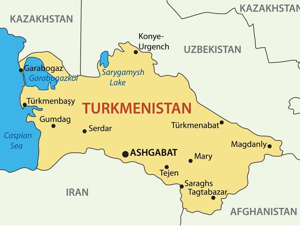 Карта туркмении на русском языке с городами подробная