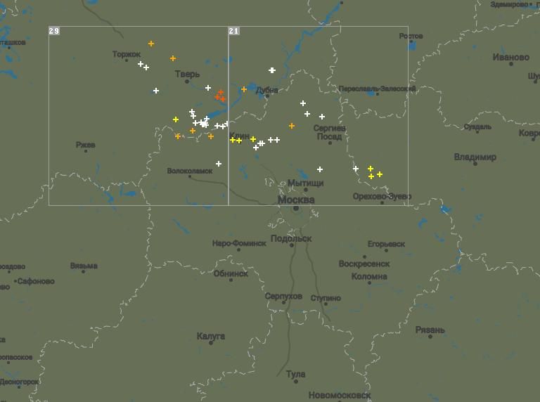 Карта осадков воскресенск на сегодня московской области