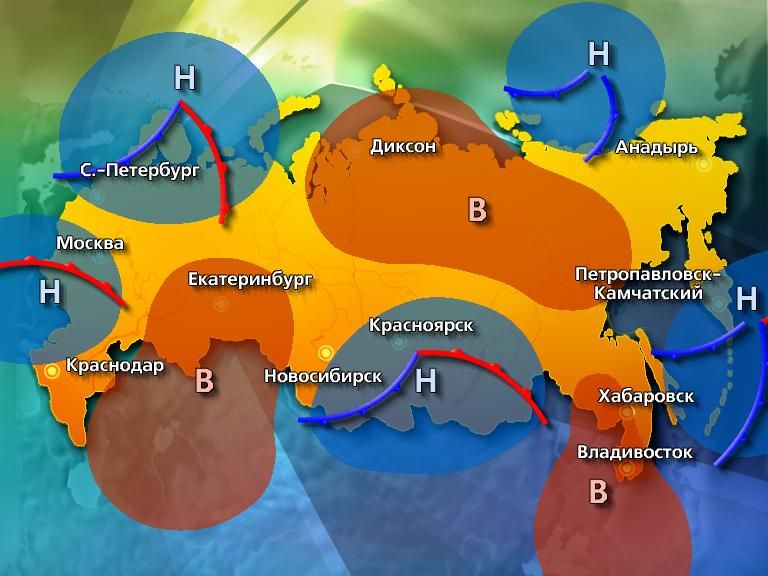 Прогноз погоды в россии карта