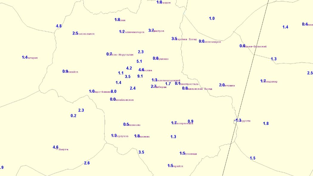 Карта осадков ельня смоленской