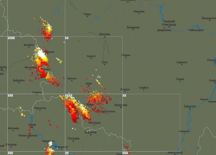 Грозовая карта онлайн