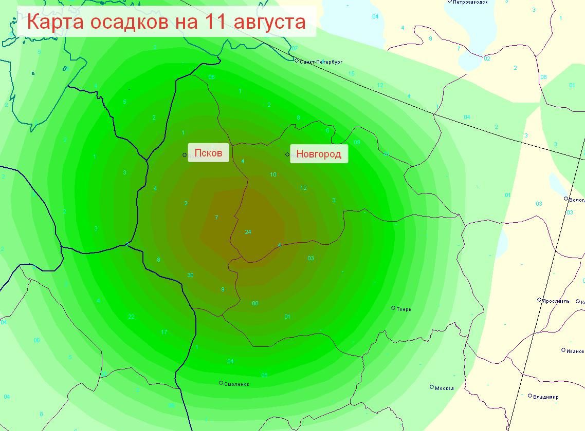 Карта дождя жлобин