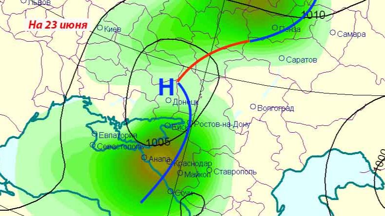 Карта гроз и осадков ростов на дону