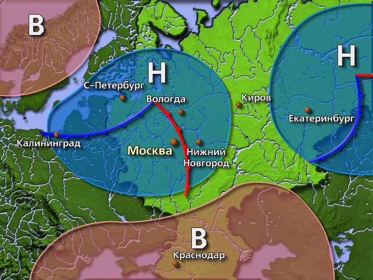 Карта погоды нижний новгород. Циклон на карте. Антициклон на карте. Карта циклонов России. Циклоны и антициклоны на карте России.