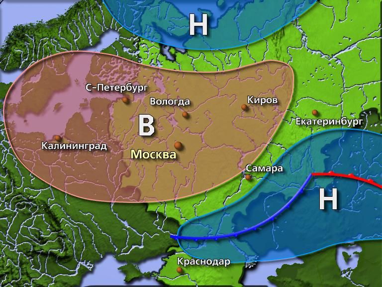 Карта прогноза погоды спб