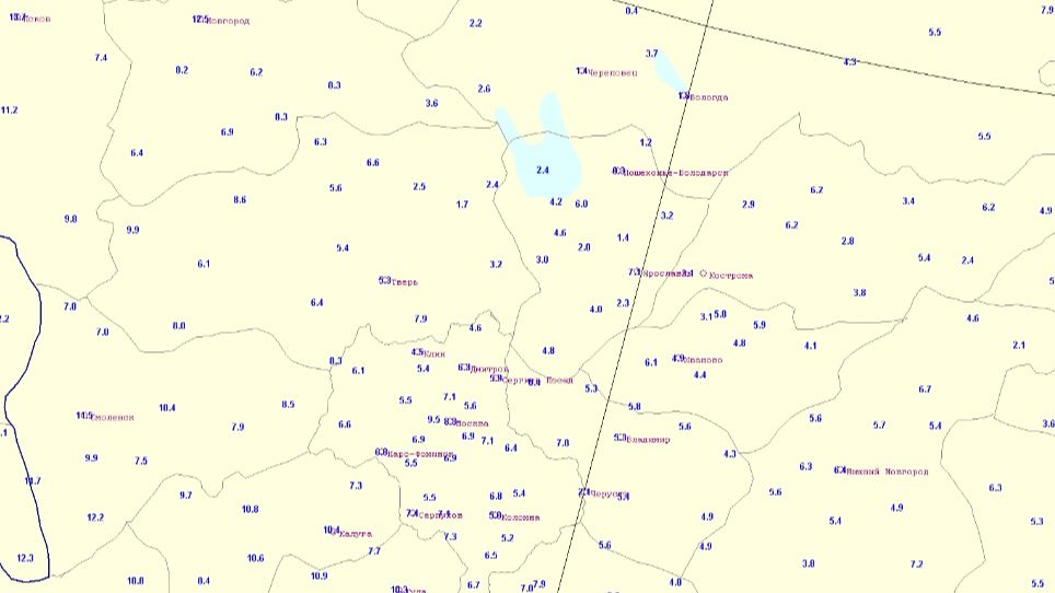 Карта осадков пошехонье ярославской области