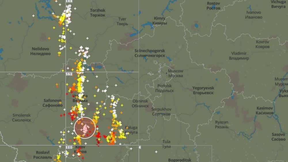 Карта осадков и гроз в реальном времени смоленск