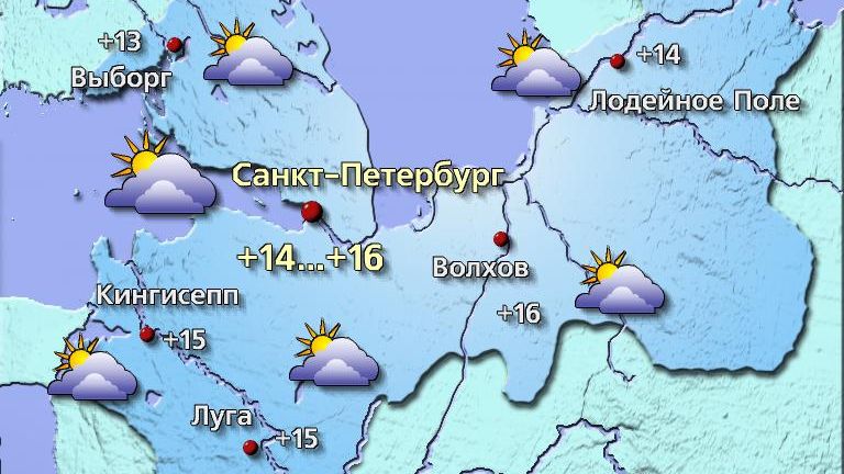 Погода на сегодня в спб карта