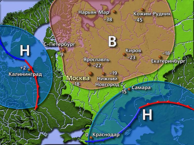 Прогноз погоды в россии карта