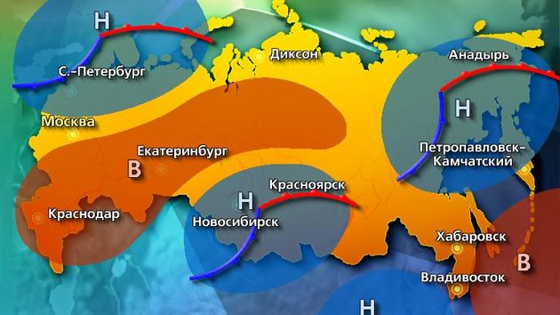 Карта погоды центр россии